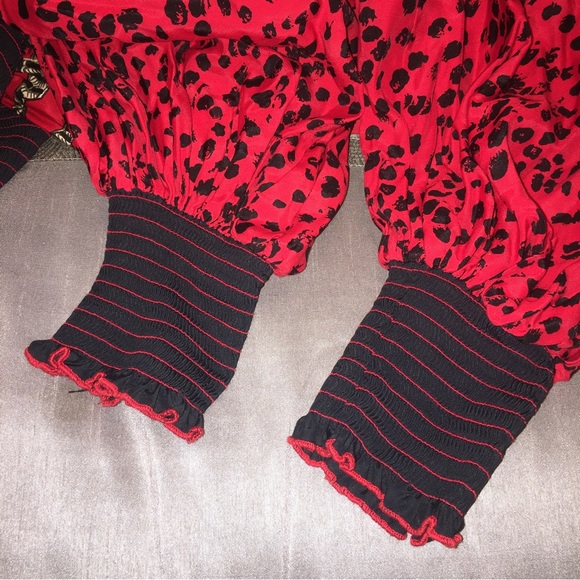 JEANNE MARC Dress VINTAGE Pop Art ZEBRA Cheetah RED / BLACK - Sz 4 Made in USA - Picture 7 of 16